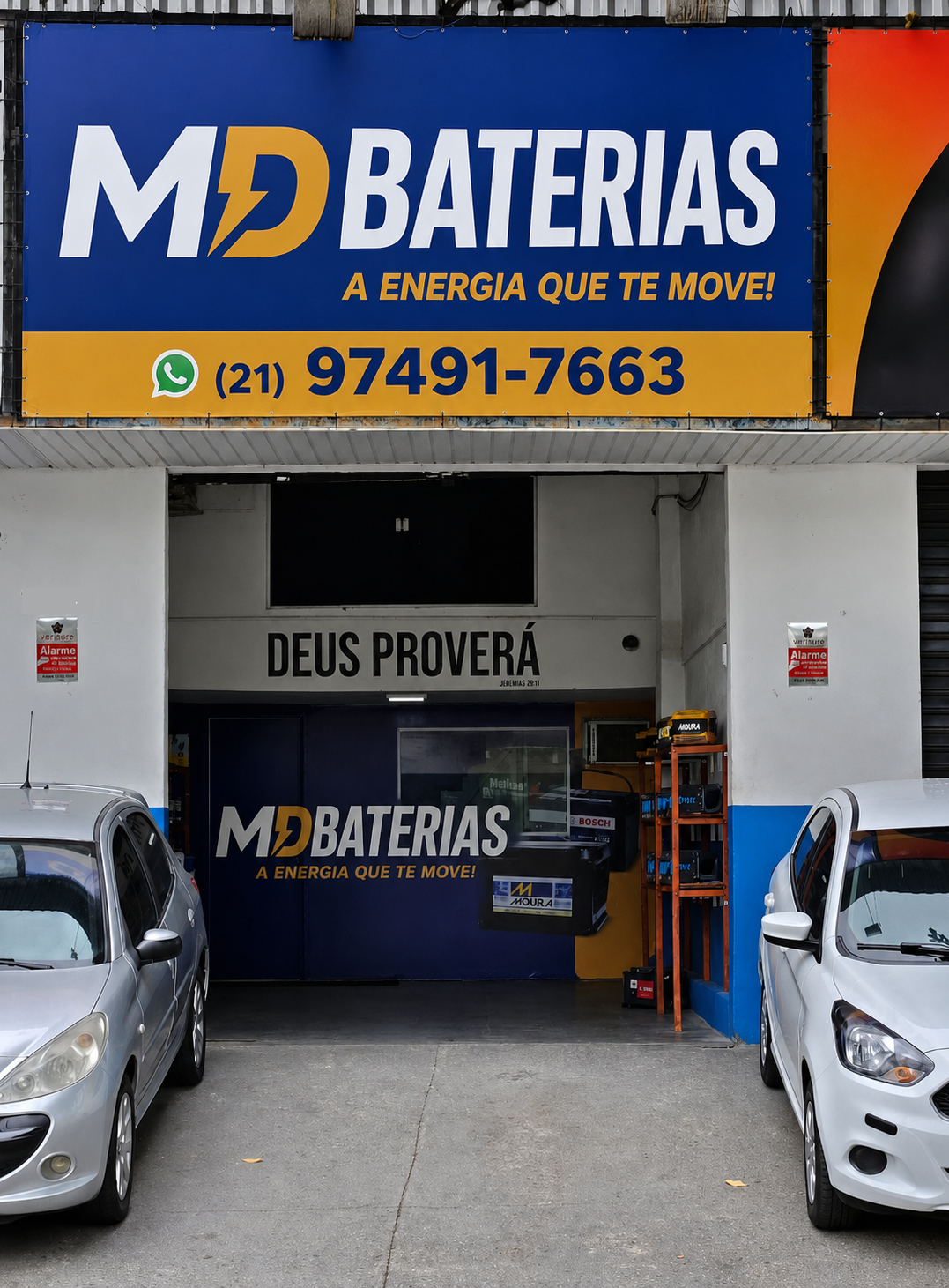 Fachada da MDBaterias na Avenida Nelson Cardoso, Taquara